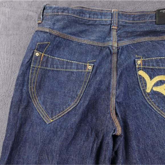 Rocawear‎ Jeans Mens 36 Blue Denim Straight Leg Embroidered Back Pocket Hip Hop - Picture 6 of 11
